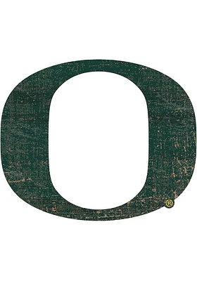 Oregon Ducks Distressed Logo Cutout Sign - Green