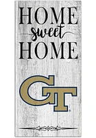 GA Tech Yellow Jackets Home Sweet Home Whitewashed Sign - Blue