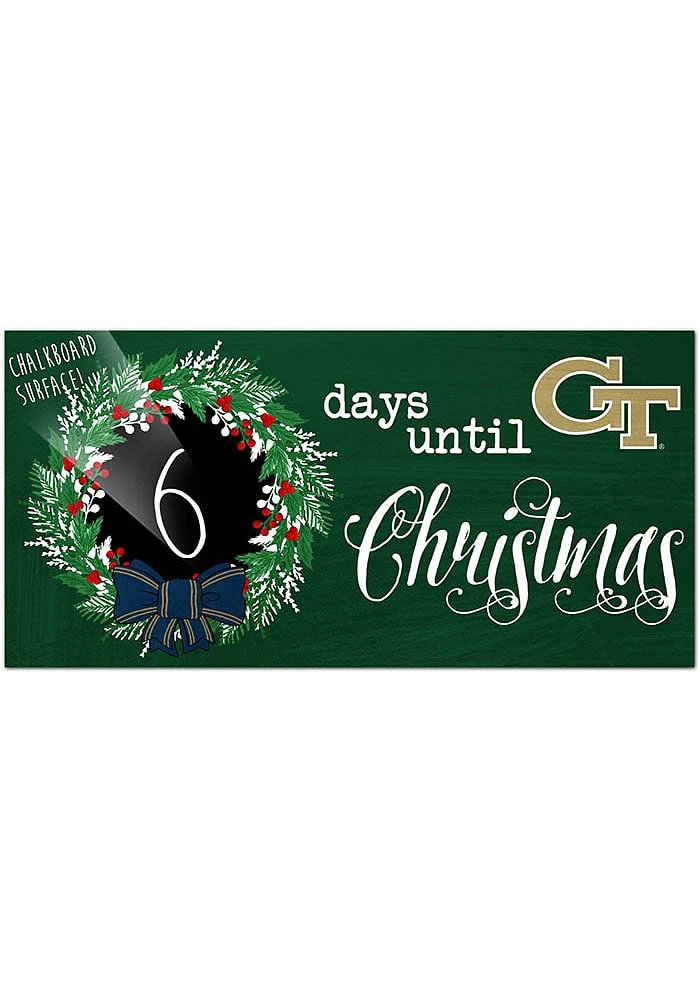 GA Tech Yellow Jackets Chalk Christmas Countdown Sign - Blue