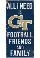 GA Tech Yellow Jackets Football Friends and Family Sign - Blue