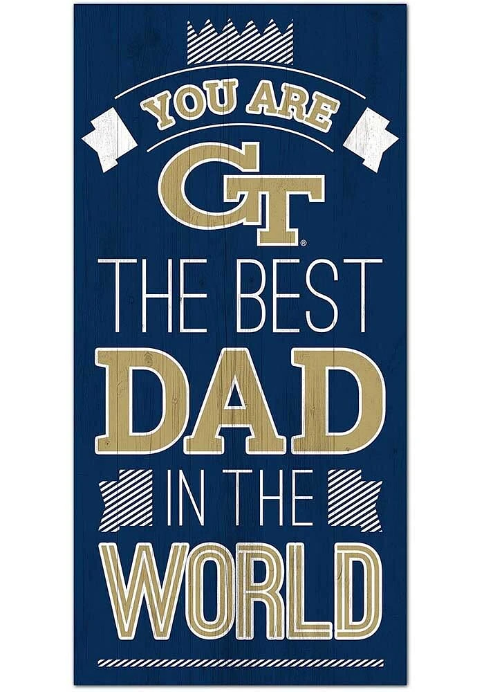 GA Tech Yellow Jackets Best Dad in the World Sign - Blue