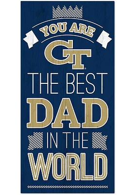 GA Tech Yellow Jackets Best Dad in the World Sign - Blue
