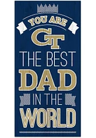 GA Tech Yellow Jackets Best Dad in the World Sign - Blue