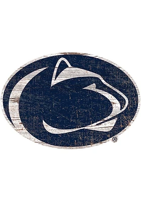 Penn State Nittany Lions Distressed Logo Cutout Sign - Blue