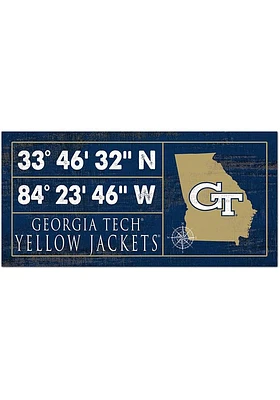 GA Tech Yellow Jackets Horizontal Coordinate Sign - Blue