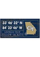 GA Tech Yellow Jackets Horizontal Coordinate Sign - Blue