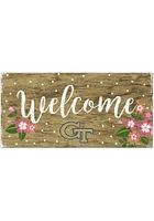 GA Tech Yellow Jackets Welcome Floral Sign - Blue