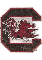 South Carolina Gamecocks Distressed Logo Cutout Sign - Red