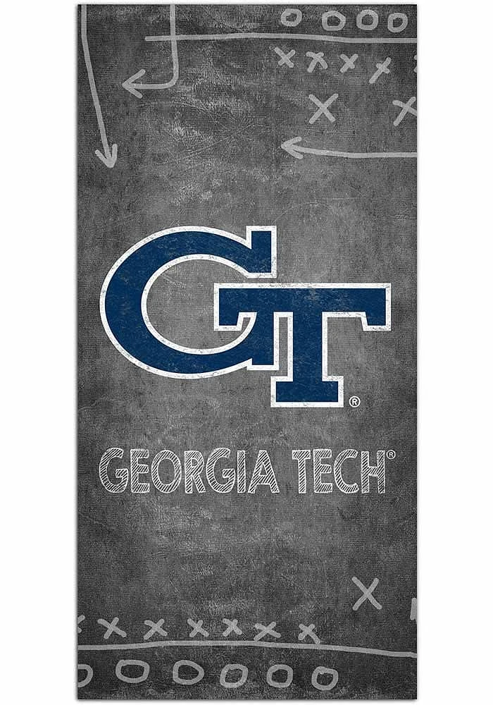 GA Tech Yellow Jackets Chalk Playbook Sign - Blue