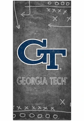 GA Tech Yellow Jackets Chalk Playbook Sign - Blue