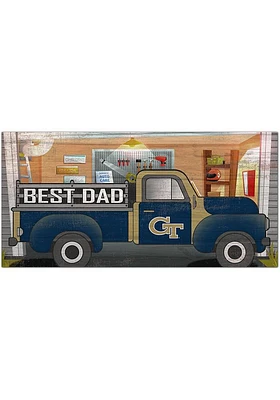 GA Tech Yellow Jackets Best Dad Truck Sign - Blue