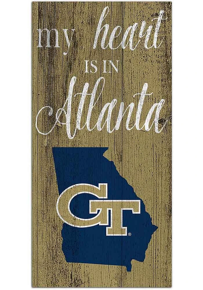 GA Tech Yellow Jackets My Heart State Sign - Blue