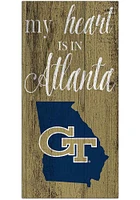 GA Tech Yellow Jackets My Heart State Sign - Blue