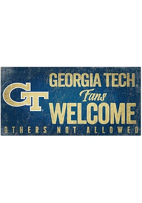 GA Tech Yellow Jackets Fans Welcome 6x12 Sign - Blue