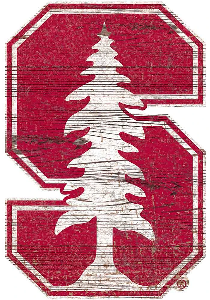 Stanford Cardinal Distressed Logo Cutout Sign - Red