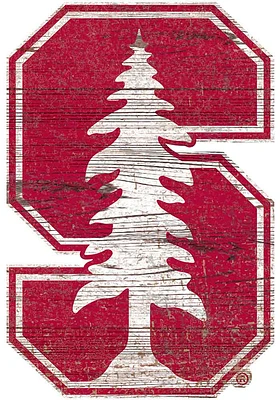 Stanford Cardinal Distressed Logo Cutout Sign - Red