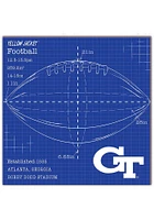 GA Tech Yellow Jackets Ball Blueprint Sign - Blue