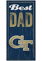GA Tech Yellow Jackets Best Dad Sign - Blue