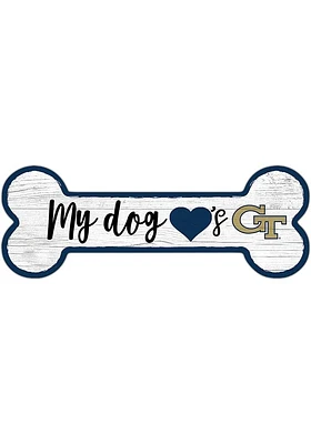 GA Tech Yellow Jackets Dog Bone 6x12 Sign - Blue