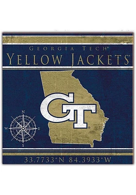 GA Tech Yellow Jackets Coordinates Sign - Blue