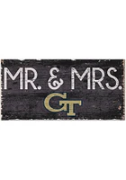 GA Tech Yellow Jackets Mr and Mrs Sign - Blue