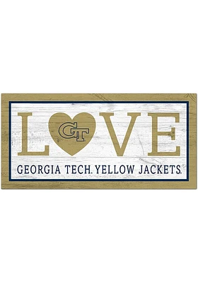 GA Tech Yellow Jackets Love 6x12 Sign - Blue