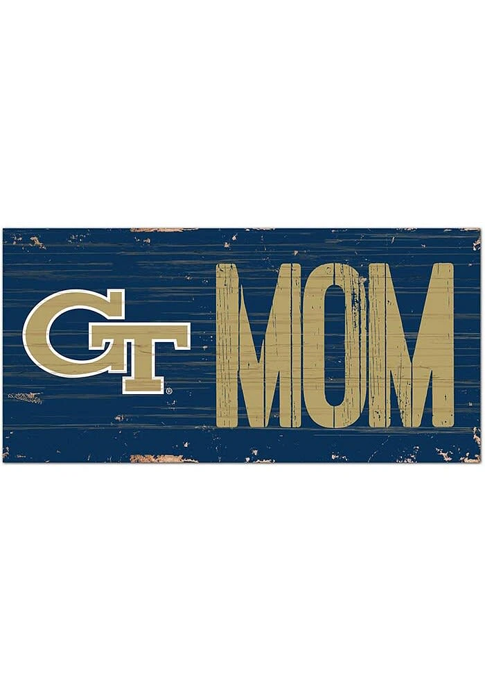 GA Tech Yellow Jackets MOM Sign - Blue