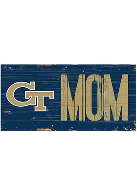 GA Tech Yellow Jackets MOM Sign - Blue