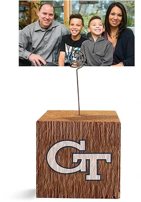 GA Tech Yellow Jackets Block Spiral Photo Holder Blue Desk Accessory