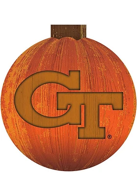 GA Tech Yellow Jackets Halloween Pumpkin Sign - Blue