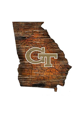 GA Tech Yellow Jackets Mini Roadmap State Sign - Blue