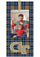 GA Tech Yellow Jackets Plaid Clothespin Sign - Blue