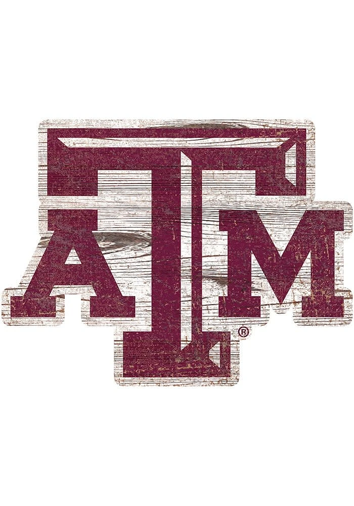 Texas A&M Aggies Distressed Logo Cutout Sign - Red
