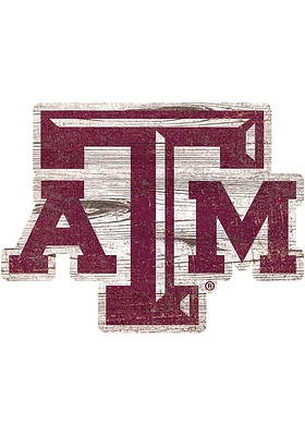 Texas A&M Aggies Distressed Logo Cutout Sign - Red