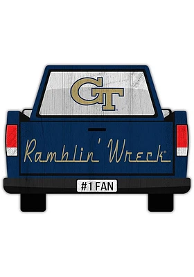 GA Tech Yellow Jackets Truck Back Cutout Sign - Blue