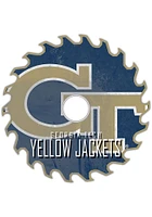 GA Tech Yellow Jackets Rust Circular Saw Sign - Blue