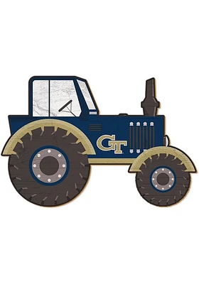 GA Tech Yellow Jackets Tractor Cutout Sign - Blue