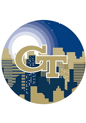 GA Tech Yellow Jackets Landscape Circle Sign - Blue