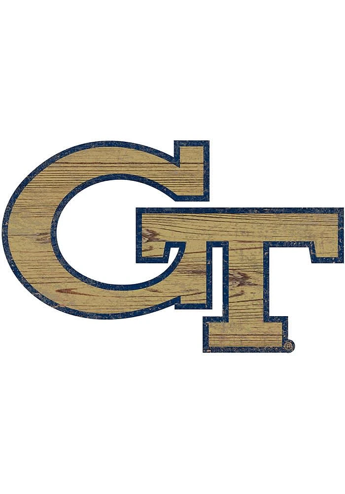 GA Tech Yellow Jackets Team Logo 8 Inch Cutout Sign - Blue