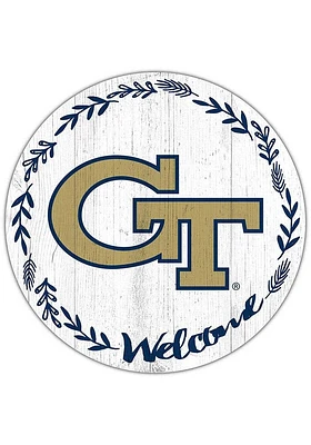 GA Tech Yellow Jackets Welcome Circle Sign - Blue