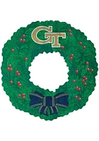 GA Tech Yellow Jackets Team Wreath 16 Inch Sign - Blue