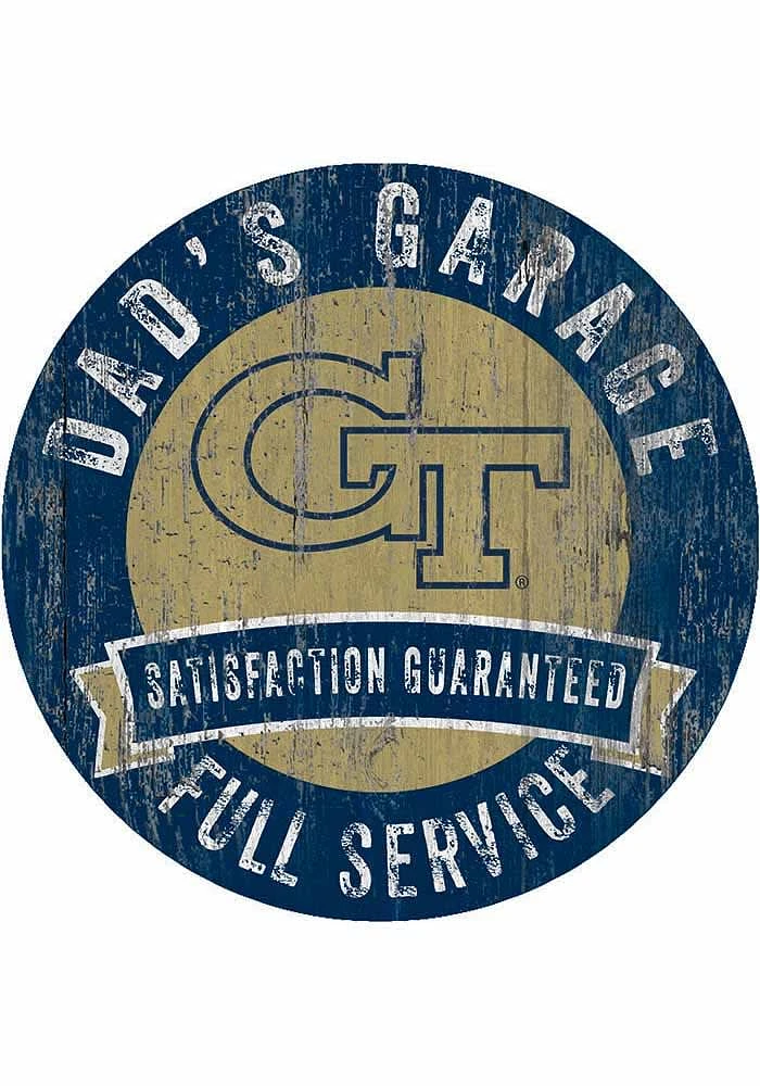 GA Tech Yellow Jackets Dads Garage Sign - Blue