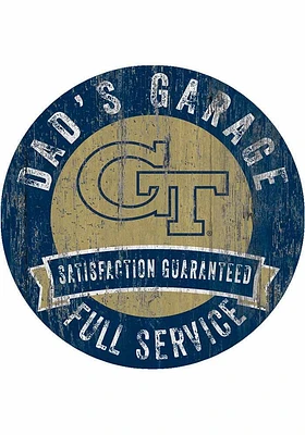 GA Tech Yellow Jackets Dads Garage Sign - Blue