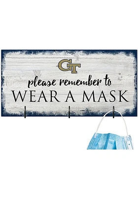GA Tech Yellow Jackets Please Wear Your Mask Sign - Blue