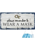 GA Tech Yellow Jackets Please Wear Your Mask Sign - Blue