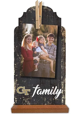 GA Tech Yellow Jackets Family Clothespin Sign - Blue