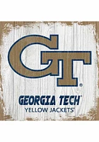 GA Tech Yellow Jackets Logo Block Sign - Blue
