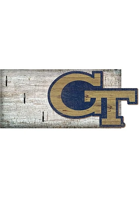 GA Tech Yellow Jackets Key Holder Sign - Blue