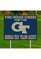 GA Tech Yellow Jackets This House Cheers For Yard Sign - Blue