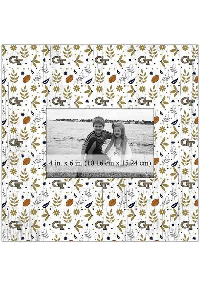 GA Tech Yellow Jackets Floral Pattern Picture Frame - Blue